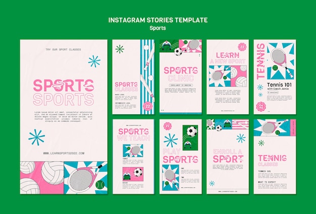 Sport instagram social media template design