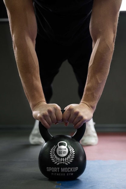 PSD sport kettlebell mockup design