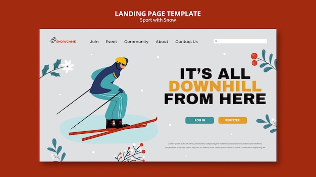 Sport landing page template design