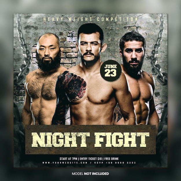 PSD sport mma flyer template