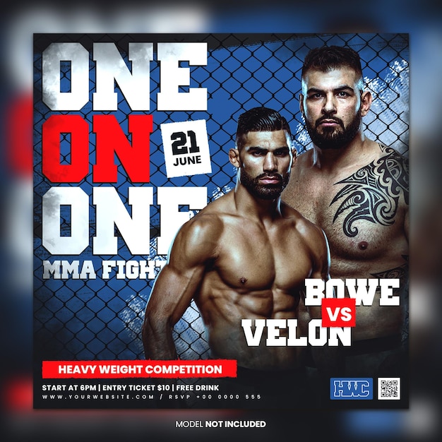 PSD sport mma flyer template