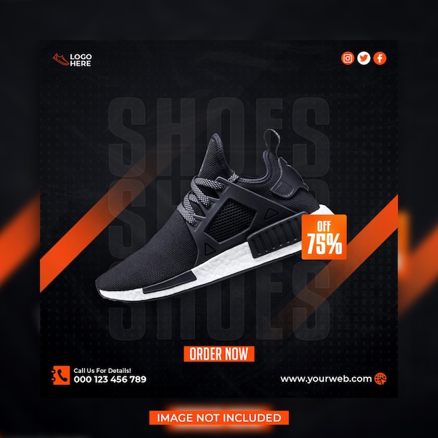 Sport shoes sale flyer and social media post template.