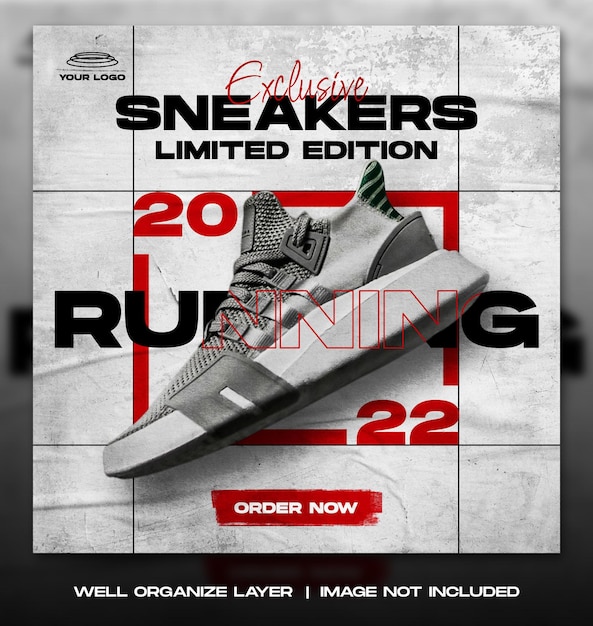 Sport shoes sale for social media instagram post or square banner template design