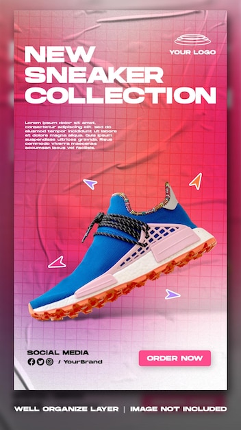 Sport shoes sale for social media instagram post and story stories template design