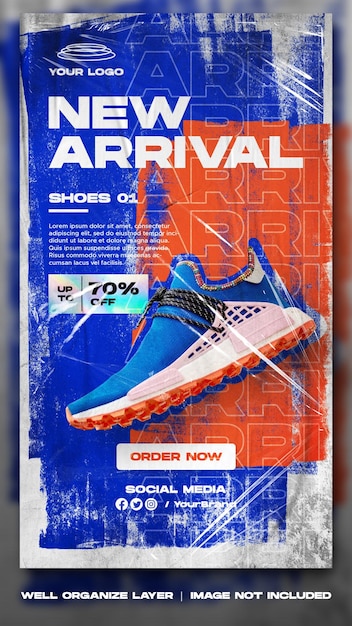 Sport shoes sale for social media instagram post and story stories template design