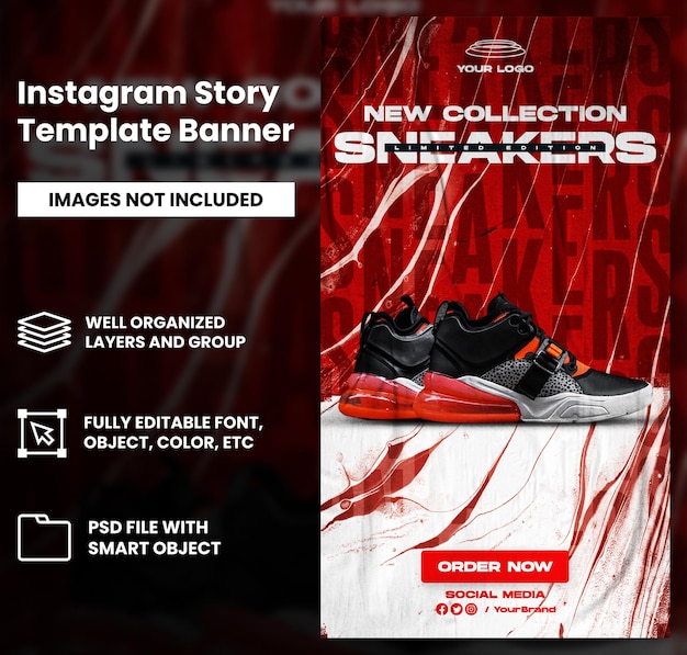 Sport shoes sale for social media instagram post and story stories template design