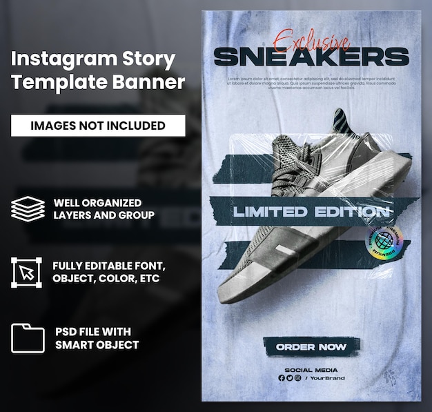 Sport shoes sale for social media instagram post and story stories template design