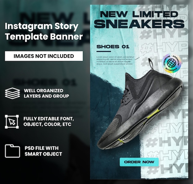 Sport shoes sale for social media instagram post and story stories template design