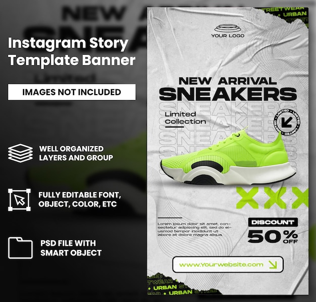 Sport shoes sale for social media instagram post and story stories template design