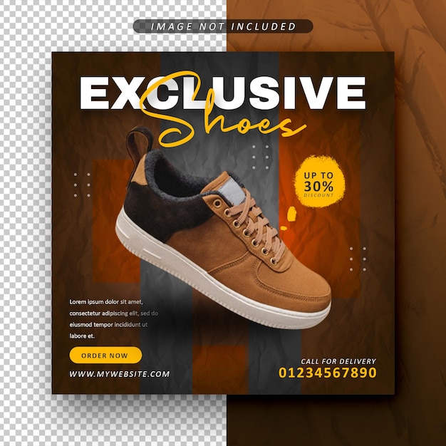 Sport shoes sale social media promotion banner post design template