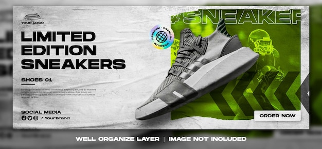 PSD sport sneakers shoes sale for social media instagram post and facebook web banner template