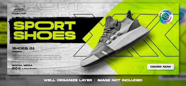 PSD sport sneakers shoes sale for social media instagram post and facebook web banner template