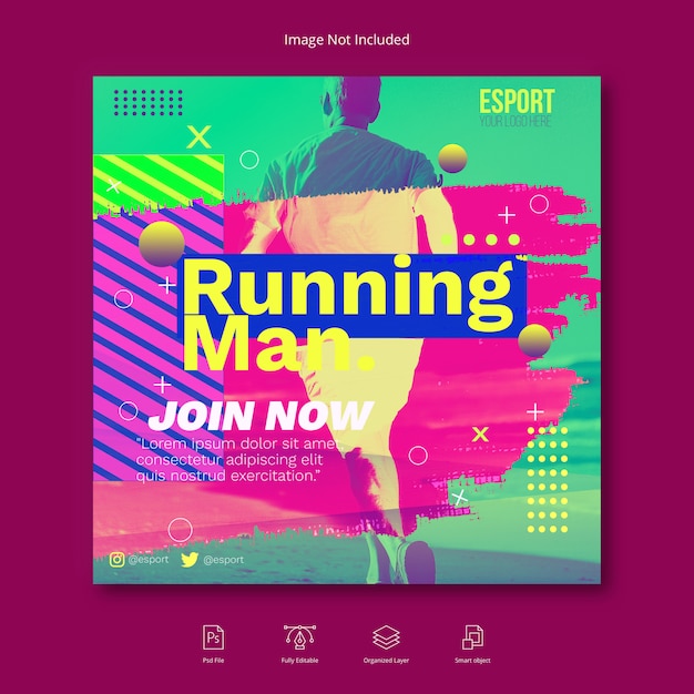 Sport Social Media Church Instagram post or square flyer template