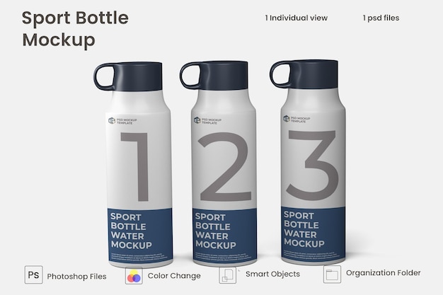 Sport water bottle mockup Free Psd