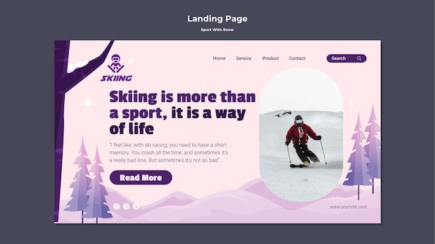 Sport with snow landing page