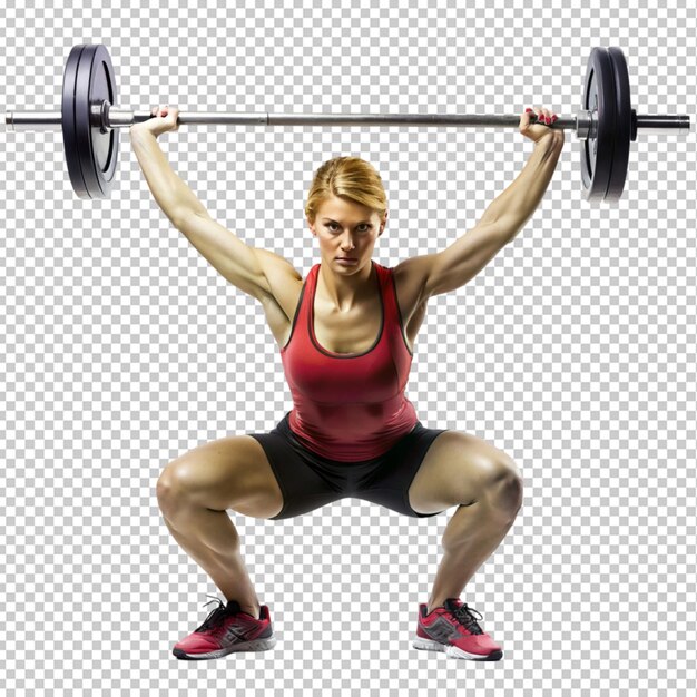 sport woman making weightlifting