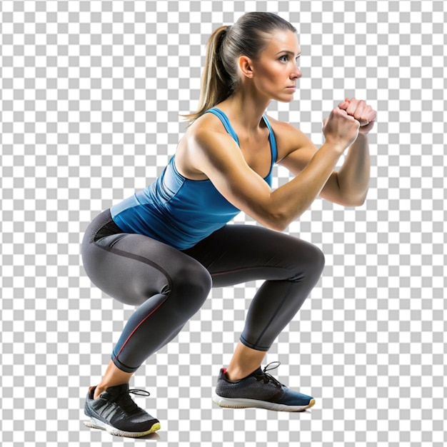 Sport woman stretching on transparent background