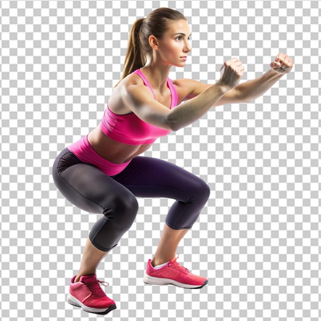 PSD sport woman stretching on transparent background