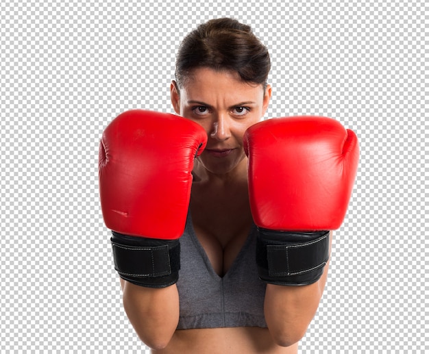 Sport woman with boxing gloves