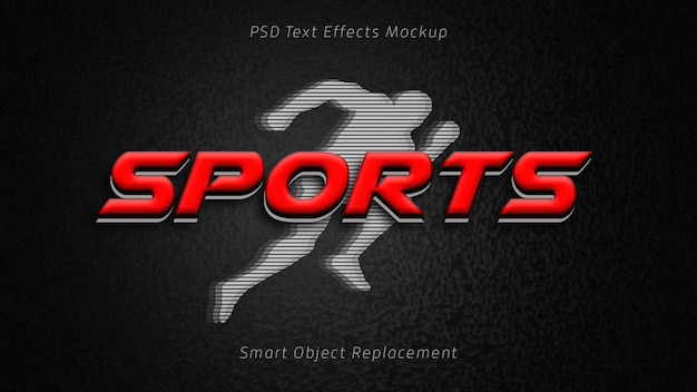 Sports 3D text effect mockup