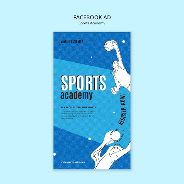 PSD sports academy template design