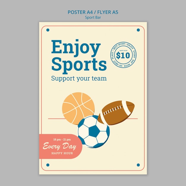 PSD sports bar poster template