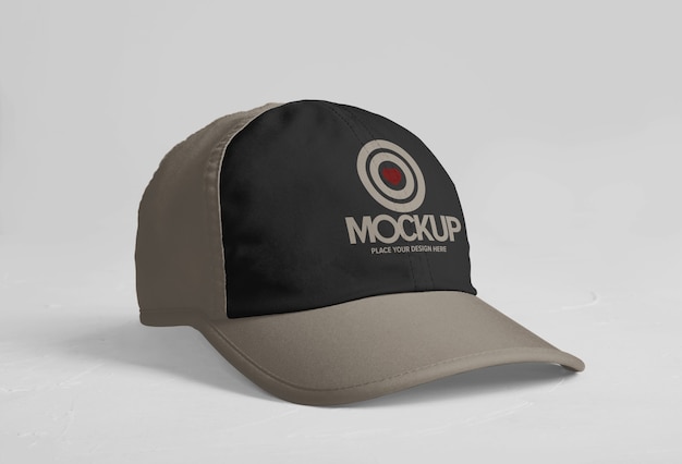 Sports cap logo mockup design isolated