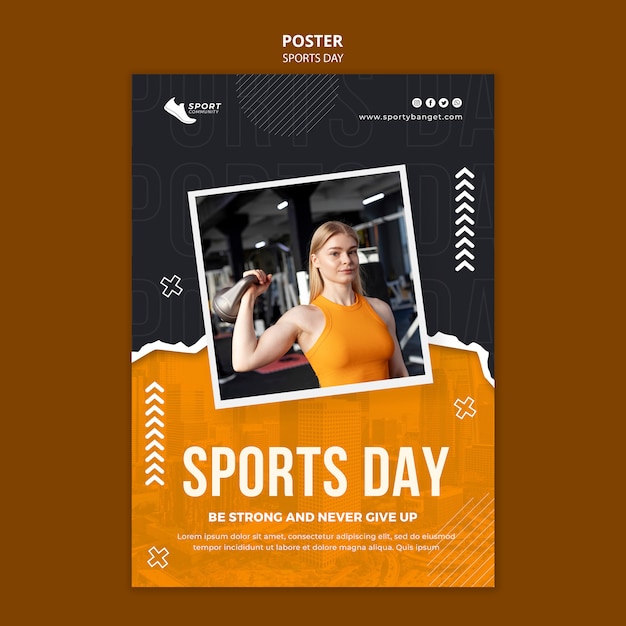 PSD sports day poster design template