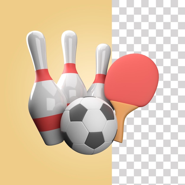 Sports equipment 3d icon