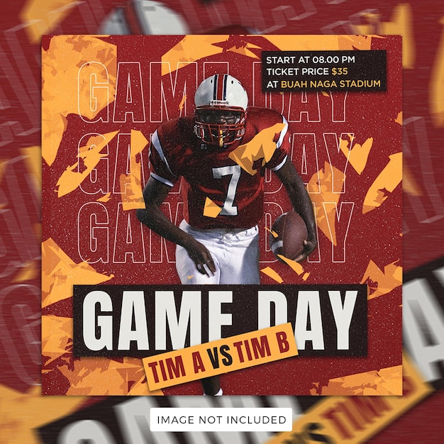 Sports football poster flyer template