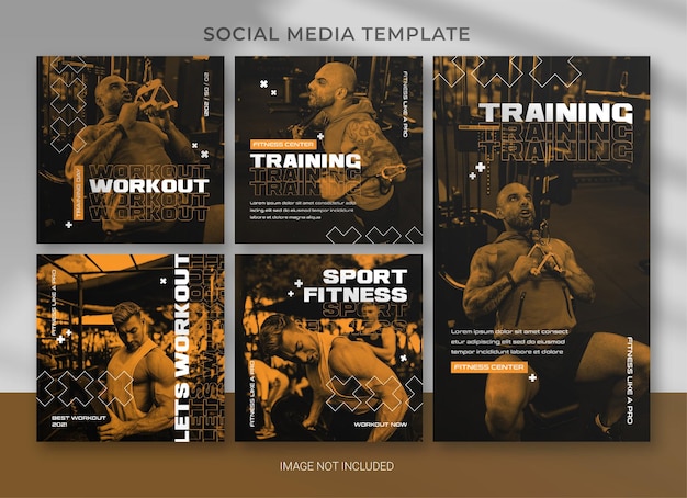 Sports social media pack bundle template design