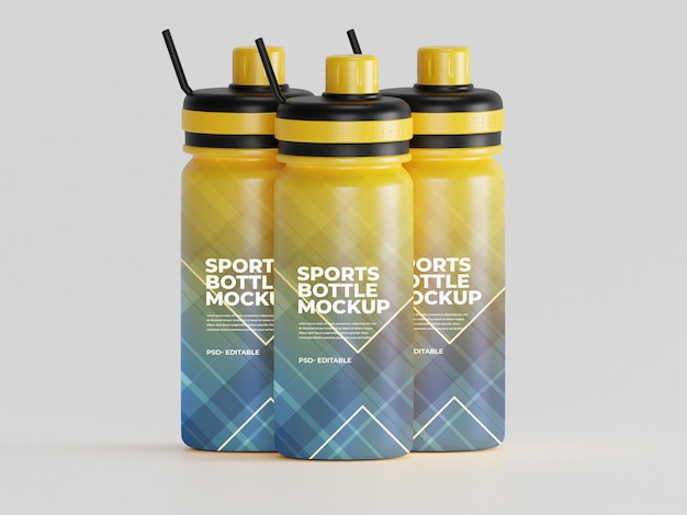 Sports water bottle mockup