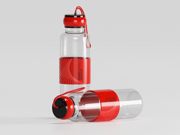 Sports water bottle mockup