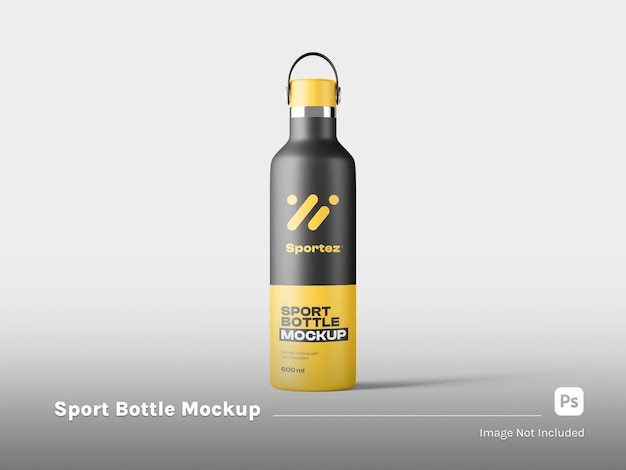 Sporty Bottle Front View Realistic 3D Mockup