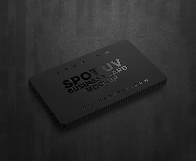 Spot uv logo mockup on dark business card