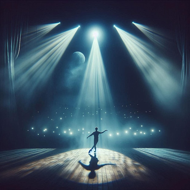 PSD spotlight on stage social media avatar template mockup