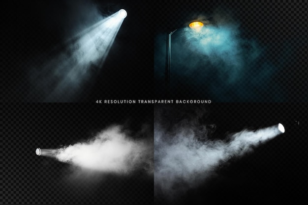 spotlight with fog in transparent overlay background