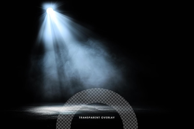 PSD spotlights illuminate empty stage on transparent background