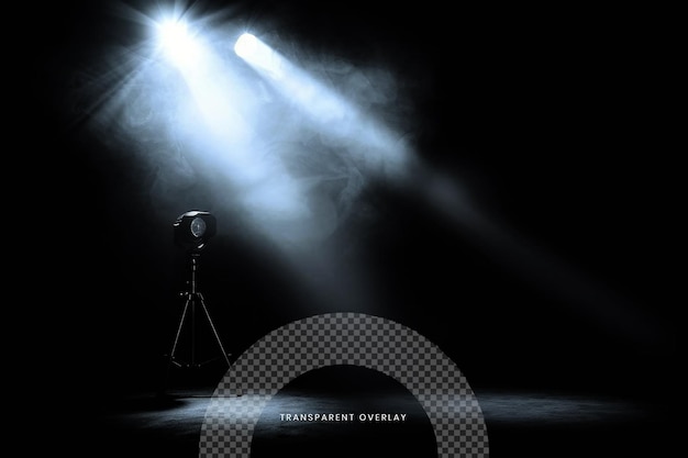 Spotlights stage lighting beam VFX overlay effect on transparent background