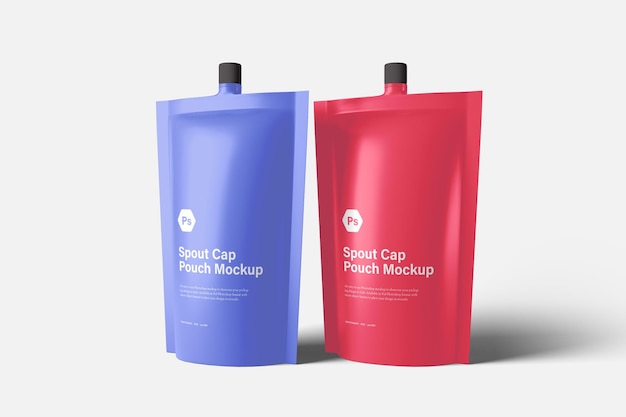 PSD spout cap pouch packaging mockup