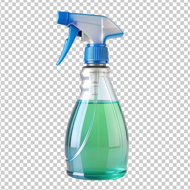 spray bottle for cleaner on transparent background