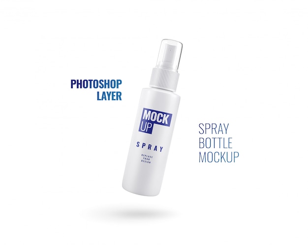 Spray lid bottle advertising mockup realistic rendering