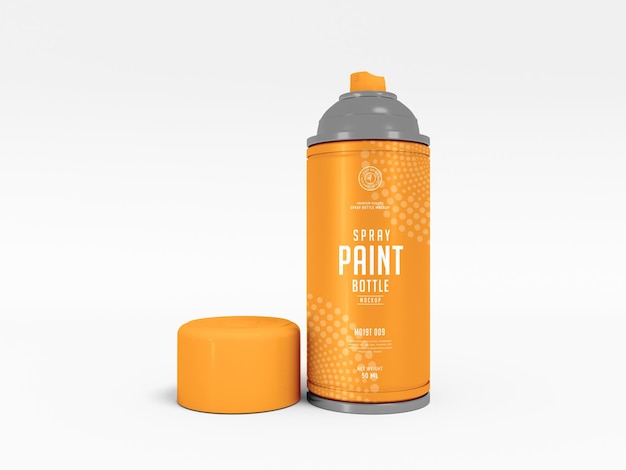 Spray Paint Metal Bottle Packaging Mockup