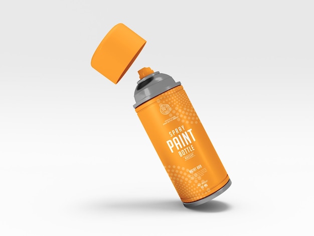 Spray Paint Metal Bottle Packaging Mockup