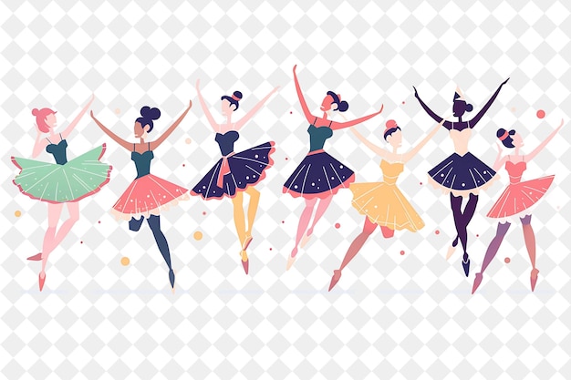 Spring Ballet Performance With Characters Performing Ballet PNG Festival 2D Flat Art Illustrations