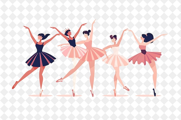 Spring Ballet Performance With Characters Performing Ballet PNG Festival 2D Flat Art Illustrations