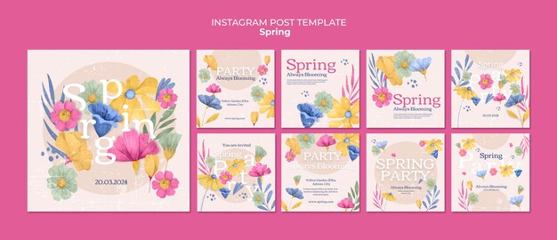 PSD spring celebration instagram posts