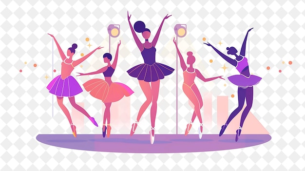 Spring Dance Performance With Dancers Performing on Stage De PNG Festival 2D Flat Art Illustrations