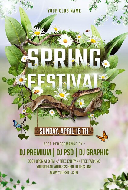 Spring Festival Flyer PSD Template