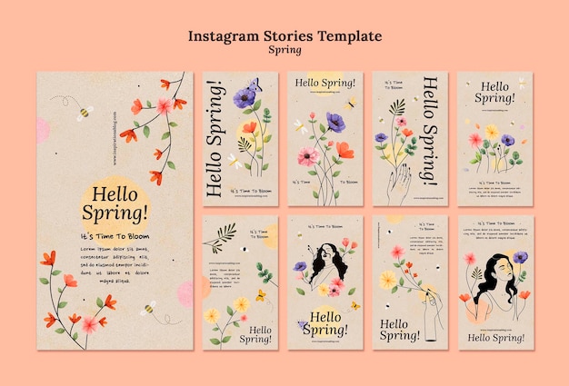 Spring instagram stories template